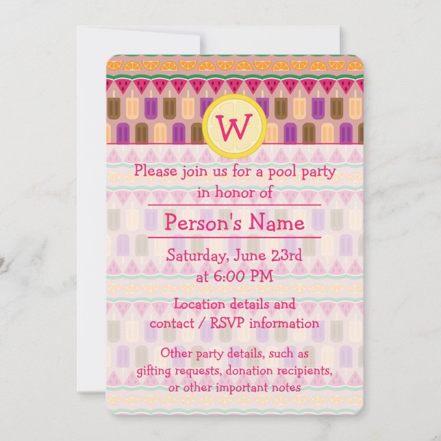 Summer Sweets Party Invitation (Devant)
