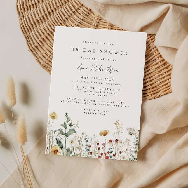 Summer Wildflower Field Bridal Shower Invitation (Créateur téléchargé)