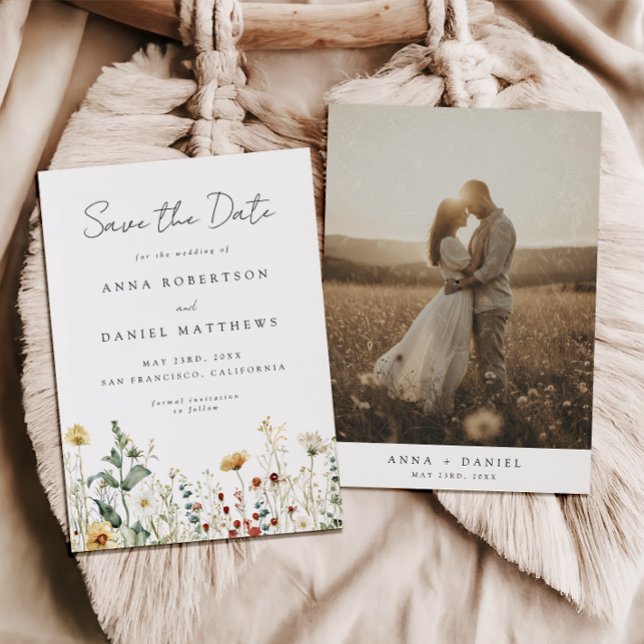 Summer Wildflower Field Photo Save The Date (Créateur téléchargé)