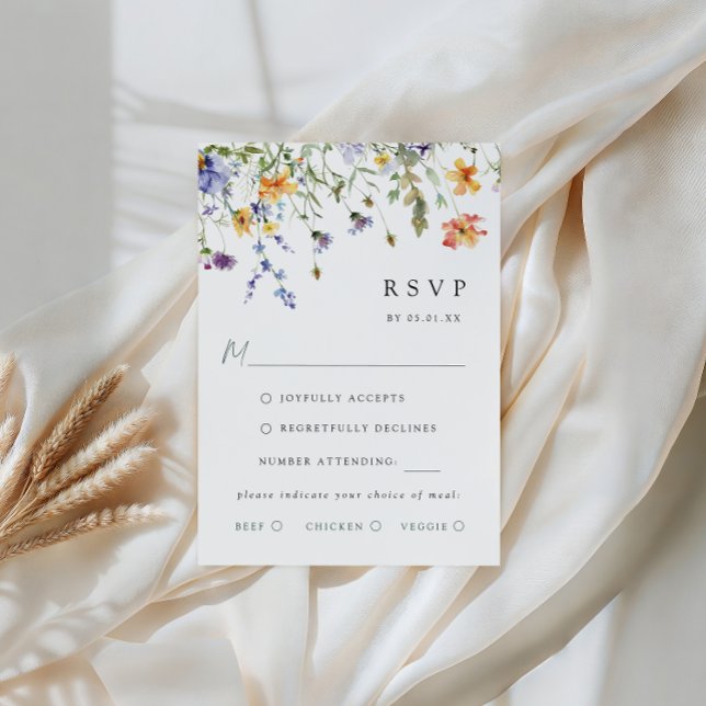 Summer Wildflower Garden Wedding RSVP Card (Créateur téléchargé)