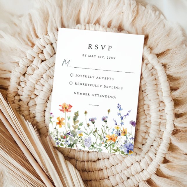 Summer Wildflower Garden Wedding RSVP Card (Créateur téléchargé)