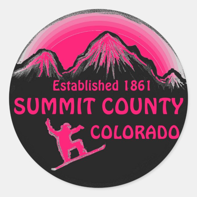 Summit Comté Colorado stickers de snowboard rose (Devant)