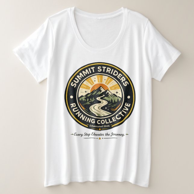 Summit Striders Vintage Trail Running Badge T-shir (Design devant)