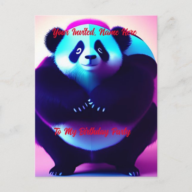 Sumo Panda The Bamboo Gnasher, Carte Postale Invit (Devant)