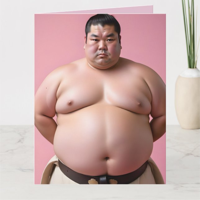 SUMO WRESTLER FUNNY ANNIVERSAIRE GRANDE CARTE DE S (Devant)