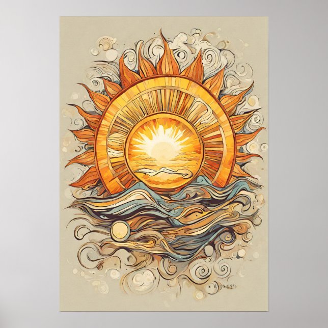 Sun Above Us Sun Illustration Imprimer, Poster (Devant)