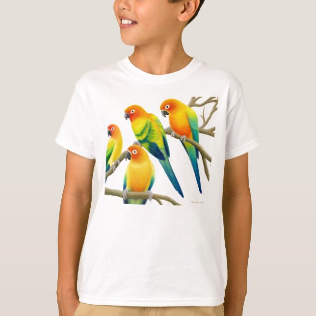 Sun Conure Parrots le T-shirt d'enfants (Devant)