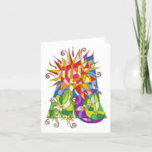 Sun et carte pour notes vide de lune par Leslie