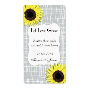 Sun Flower Seed Packet Étiquettes laisser l'amour 