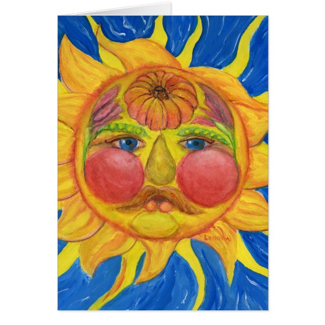 Sun font face avec le fruit, légumes, fleurs (Devant)