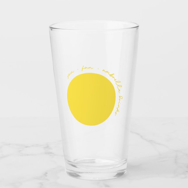 Sun Fun et Umbrella Boissons Bière Verre (Devant)