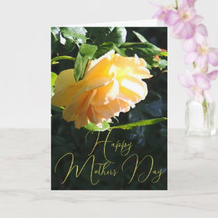 Sun Glow Yellow Rose Joyeuse carte de fête des mèr