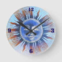 Sun God Sun Face Mur Horloge