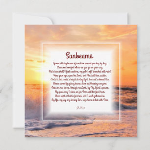 "Sunbeams" Carte Christian Poem Note