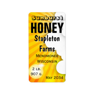 Sunburst et nuages Chou Jar Étiquettes