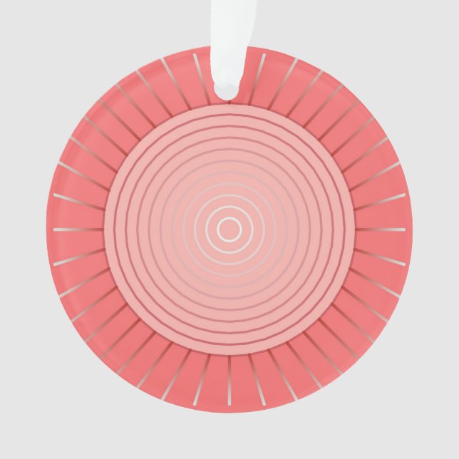 Sunburst géométrique moderne - Coral profond rose (devant)