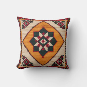 Sunburst Oriental : Coussin Vintage de Kilim Jaune