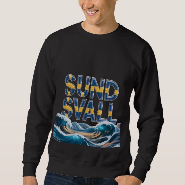 Sundsvall Artistic Ocean Waves Graphic Sweatshirt (Devant)