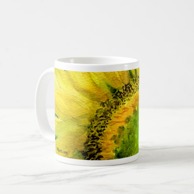 Sunflower 07 Peinture Mug Aquarelle Art (Devant gauche)