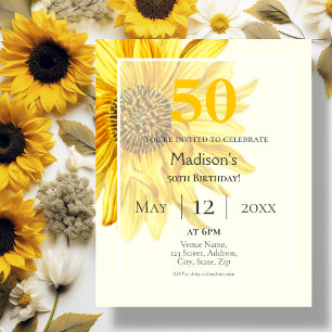 Sunflower 50e Budget Invitation d'anniversaire