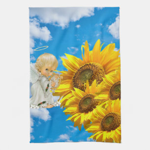 Sunflower Baby Angel Floral Cuisine Serviette