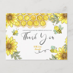 Sunflower Bee Carte de remerciements