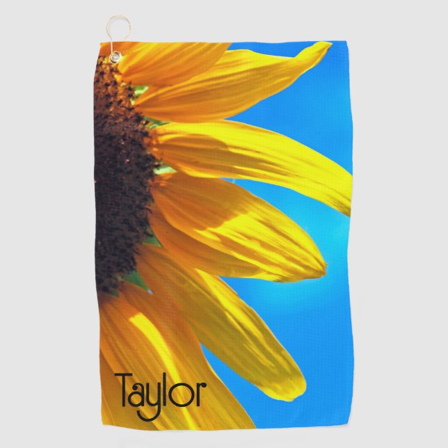 Sunflower Blue Sky personnalisé serviette de golf (Devant)
