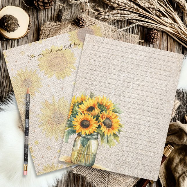 Sunflower Bouquet Lined Scrapbook Paper (Créateur téléchargé)