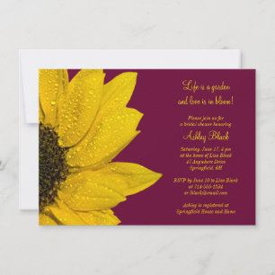 Sunflower Bourgogne Invitation de la douche nuptia