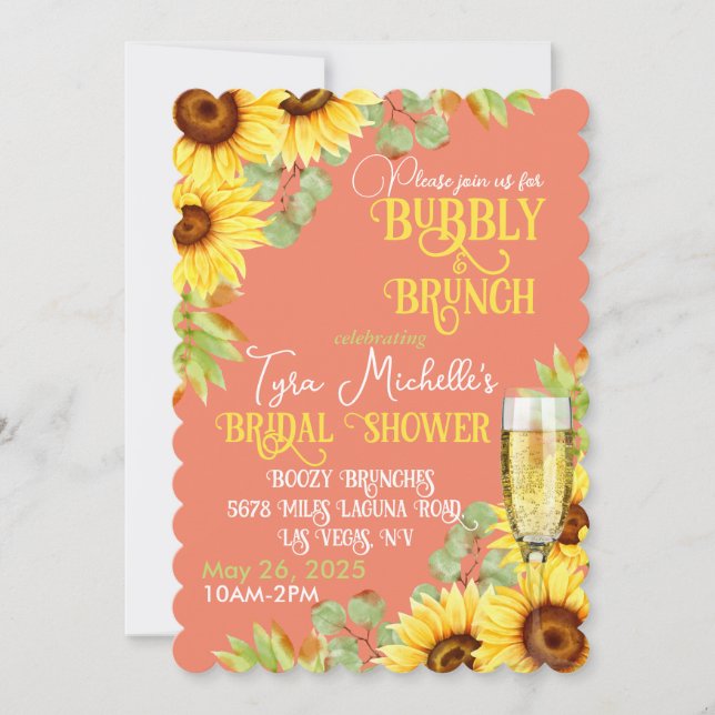 Sunflower Bubby & Brunch Invitation de la douche n (Devant)