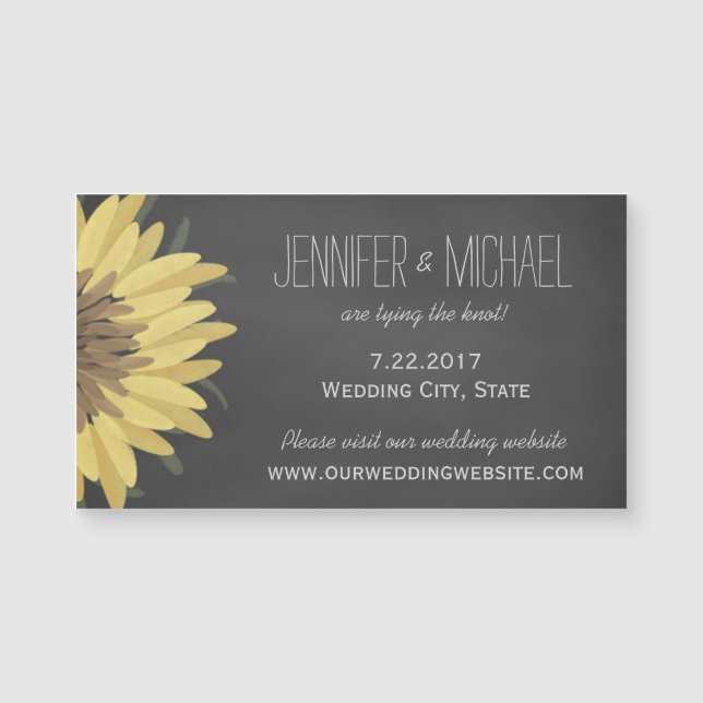 Sunflower Chalkboard Mariage rustique Enregistrer  (Devant)