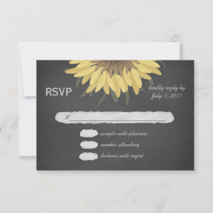 Sunflower Chalkboard Mariage rustique RSVP