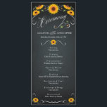 Sunflower Chalkboard Vintage Wedding Programme<br><div class="desc">De beaux tournesols, des ornements rétro et un mélange d'élégance, le tout contre un arrière - plan en damier, font de cette suite de mariage chic et très élégante une suite unique. Si vous avez besoin d'autres éléments de coordination de cette suite, n'hésitez pas à me demander et je serai...</div>