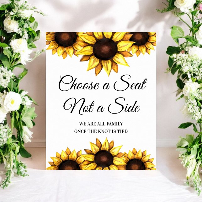 Sunflower Choose a Seat Wedding Sign Poster (Créateur téléchargé)