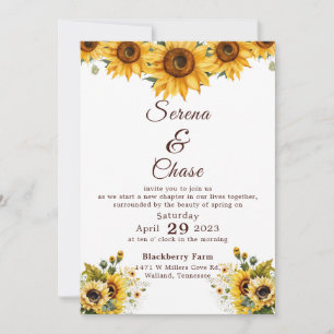 Sunflower Country Chic Faire-part de mariage
