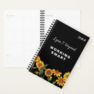 Sunflower Custom Name Bright Floral Planner