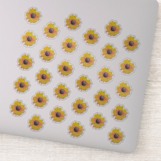 Sunflower Daisy Kiss Cut Stickers (Détail)