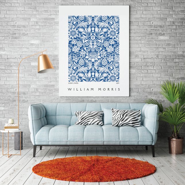 Sunflower Design in Blue William Morris Poster (Créateur téléchargé)