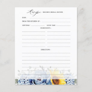 Sunflower Dusty Blue Slate Fête des mariées Recett