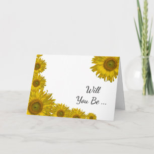 Sunflower Edge Serez-Vous Ma Carte Bridesmaid