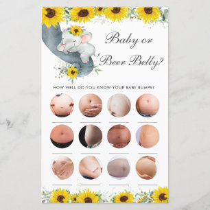 Sunflower Elephant Douche Bébé ou Bière Belly Jeu