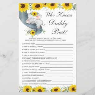 Sunflower Elephant Shower Qui Connaît Papa Meilleu