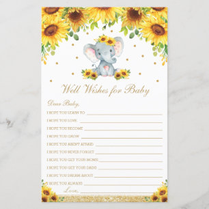 Sunflower Elephant Wives for Baby Activity