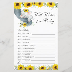 Sunflower Elephant Wives for Baby Message