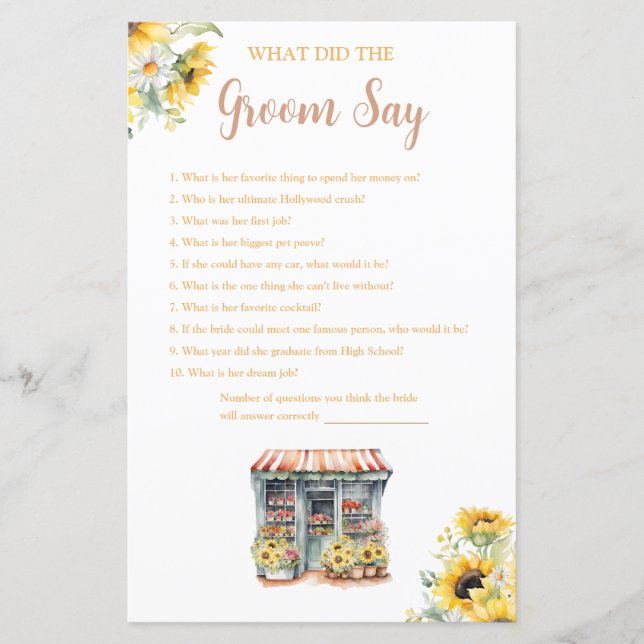 Sunflower Elle est hors du marché Ce que dit Groom (Devant)