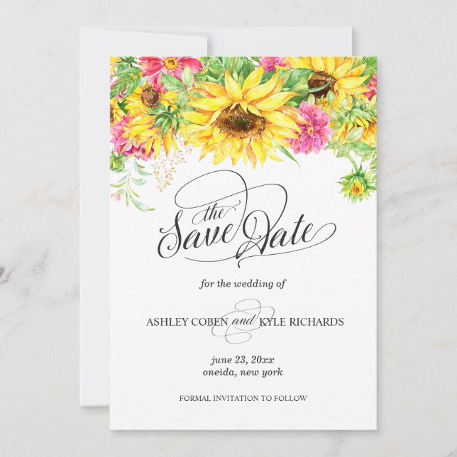Sunflower Enregistrer la carte Date (Devant)
