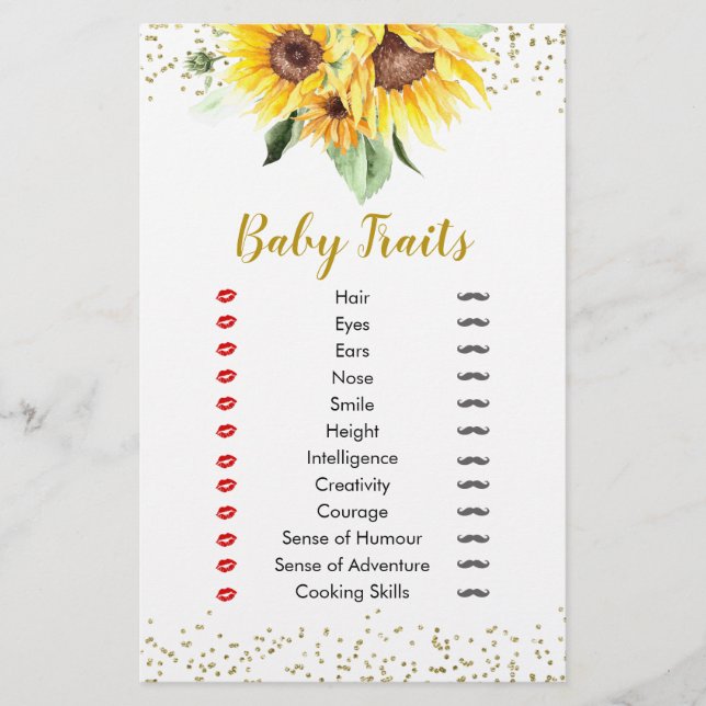Sunflower est sur le chemin Baby shower Baby Trait (Devant)