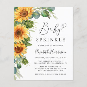 Sunflower Eucalyptus Baby Sprinkle Invitation