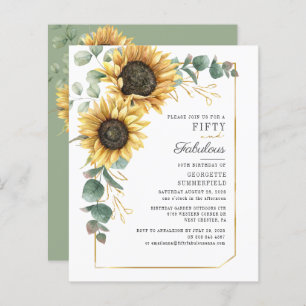 Sunflower Eucalyptus Floral Script 50e anniversair