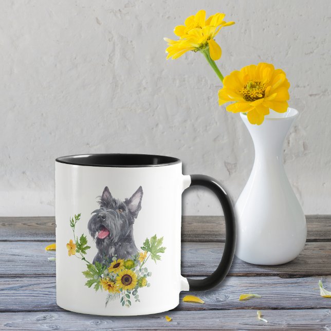 Sunflower Eucalyptus Scottish Terrier Mug (Créateur téléchargé)
